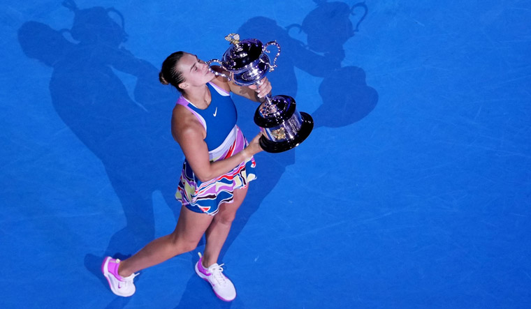 Australian open Aryna Sabalenka with trophy
